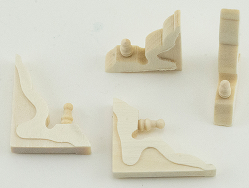 Dollhouse Miniature Corbel Brackets, 4/Pk